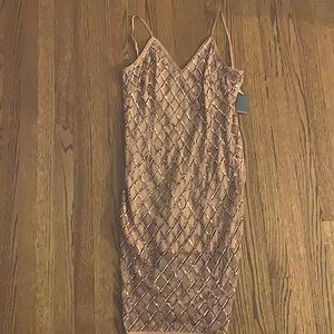 Champagne sparkly cocktail dress